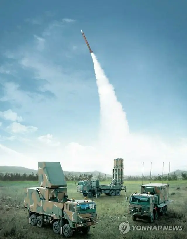 弾道ミサイル迎撃システム「天弓」（ＬＩＧネクスワン提供）＝（聯合ニュース）≪転載・転用禁止≫