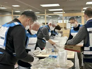 駐日韓国大使館　能登地震の避難所で炊き出し