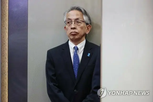 外交部庁舎に呼ばれた相星大使＝２２日、ソウル（聯合ニュース）