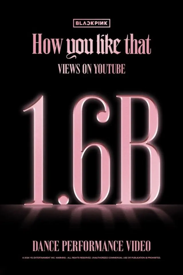 【公式】「BLACKPINK」、「How You Like That」の振り付け映像、YouTubeで16億ビュー突破…通算4本目