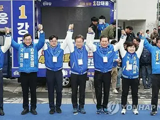 韓国総選挙　最大野党が大統領室付近で公式運動開始