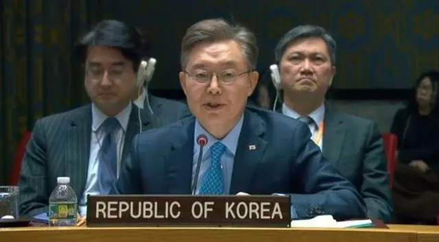 韓国の黄浚局国連大使（国連ウェブＴＶより）＝（聯合ニュース）≪転載・転用禁止≫