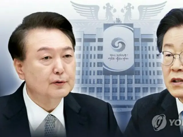 尹錫悦大統領（左）と「共に民主党」の李在明代表（コラージュ）＝（聯合ニュース）