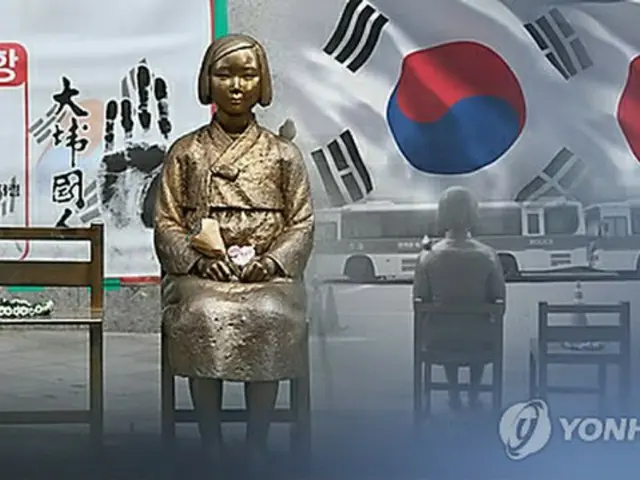 慰安婦少女像にまた「災難」　日本ビールとすし置かれる＝韓国・釜山