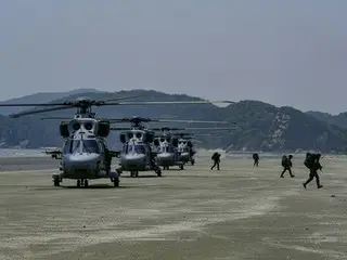 韓国軍　黄海で合同島しょ防衛訓練を実施