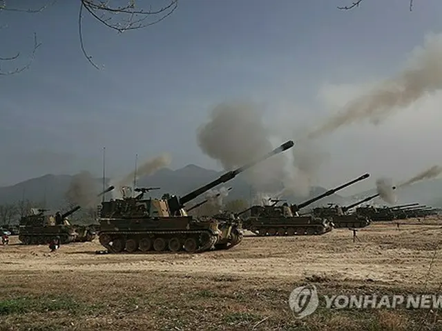 自走砲Ｋ９（写真共同取材団）＝（聯合ニュース）