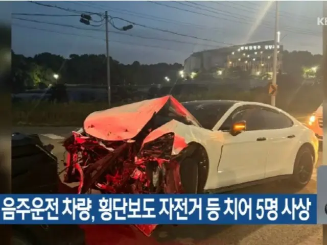 泥酔運転の20代、横断歩道にいた自転車などをひいて5人死傷＝韓国