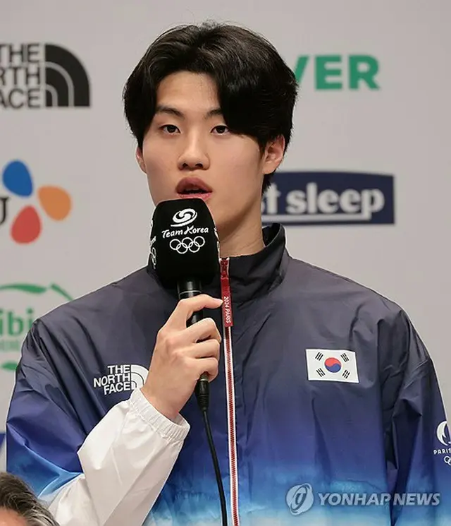 水泳韓国代表の黄宣優選手＝２６日、鎮川（聯合ニュース）