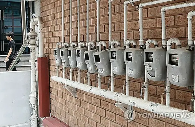 ソウル市内の住宅街に設置されているガスメーター（資料写真）＝（聯合ニュース）
