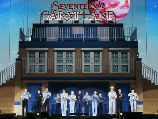 ソウルの高尺スカイドームでファンミーティングを開催したＳＥＶＥＮＴＥＥＮ（所属事務所提供）＝（聯合ニュース）≪転載・転用禁止≫