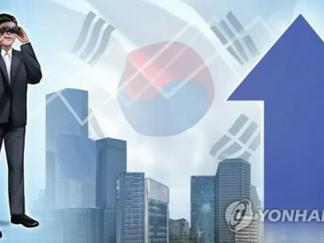 韓国政府は２０２５年のＧＤＰ成長率を前年比０．３ポイント下落した１．８％と予想した（イラスト）＝（聯合ニュース）