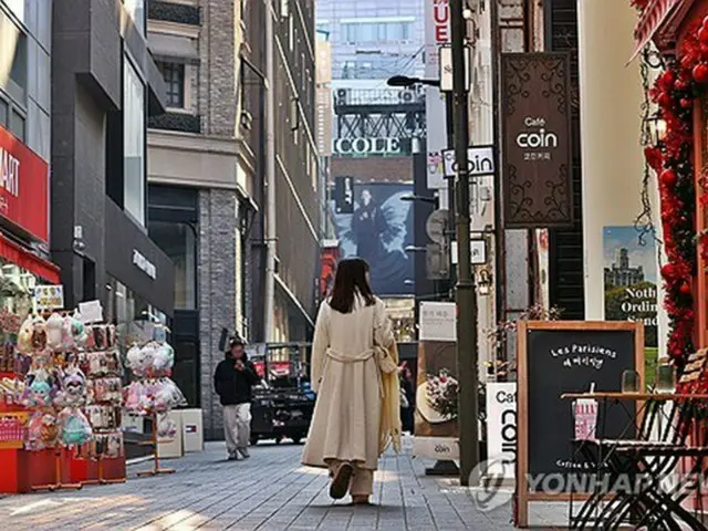 閑散としているソウルの繁華街・明洞＝（聯合ニュース）