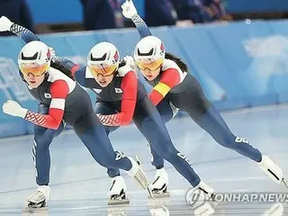 アジア大会　スピートスケート女子チームスプリントで韓国が金メダル