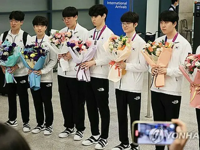 杭州アジア大会に出場した韓国代表の選手たち＝（聯合ニュース）