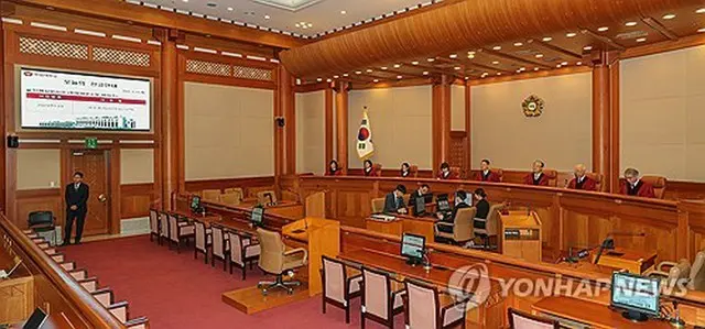 韓首相の弾劾審判の決定を言い渡す憲法裁判所=２４日、ソウル（聯合ニュース）