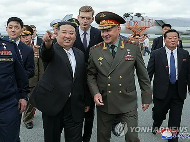 ２０２３年９月１６日、ロシアのウラジオストクを訪問した金正恩氏＝（朝鮮中央通信＝聯合ニュース）≪転載・転用禁止≫