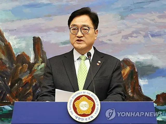 禹元植（ウ・ウォンシク）国会議長＝（聯合ニュース）