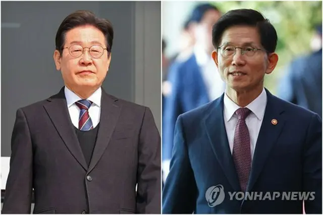 李在明・共に民主党前代表（左）と金文洙・前雇用労働部長官（資料写真）＝（聯合ニュース）