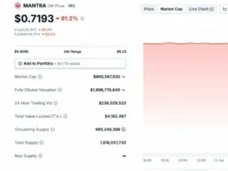 マントラ（OM）トークン、24時間で90％以上暴落