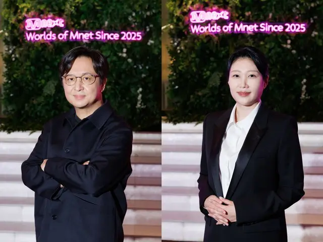 CJ ENM音楽コンテンツ事業本部長シン・ヒョングァン（左）とMnet Plus事業部長キム・ジウォン（右）