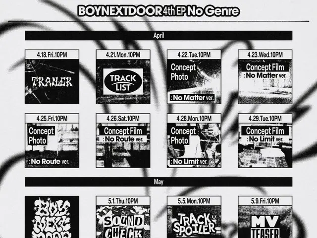 「BOYNEXTDOOR」、4thミニアルバム「No Gerne」のスケジューラーを公開