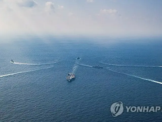 昨年１１月に実施された韓米日の共同訓練「フリーダムエッジ」（韓国軍合同参謀本部提供）＝（聯合ニュース）≪転載・転用禁止≫