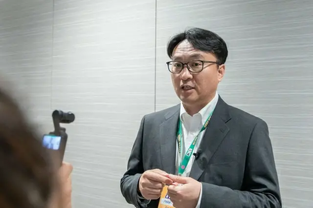 取材に応じるパク・チャヌクＣＪ　ＥＮＭコンベンション事業部長（文化体育観光部提供）＝（聯合ニュース）≪転載・転用禁止≫