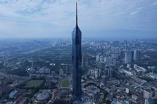 クアラルンプールの超高層ビル「ムルデカ１１８」（サムスン物産提供）＝（聯合ニュース）≪転載・転用禁止≫