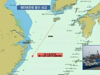 韓国漁船が東シナ海で浸水事故　中国当局により８人全員救助