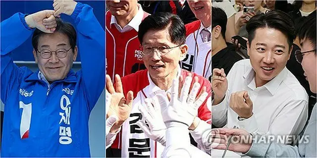 左から李在明氏、金文洙氏、李俊錫氏（資料写真）＝（聯合ニュース）