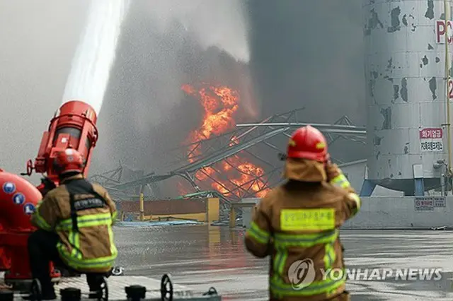 火災が発生したクムホタイヤの光州工場＝（聯合ニュース）