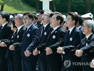 光州事件４５年式典　李在明氏ら大統領選３候補が出席＝金文洙氏は欠席
