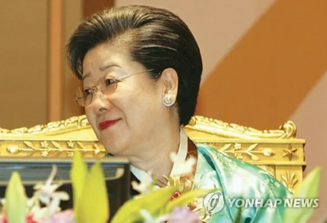 韓鶴子氏（世界平和統一家庭連合提供）＝（聯合ニュース）≪転載・転用禁止≫