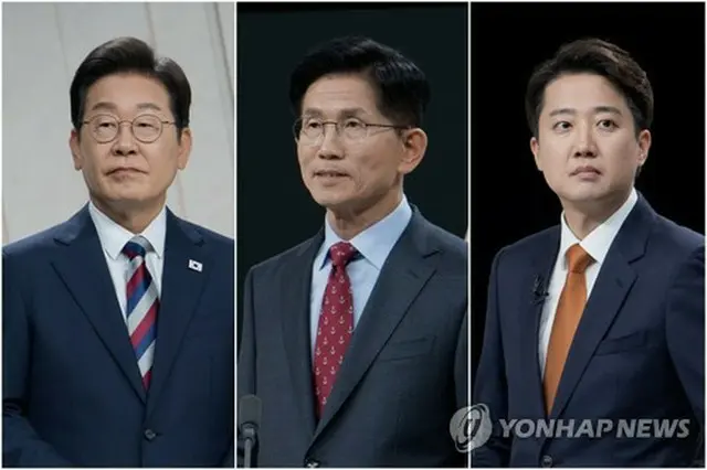 左から李在明氏、李俊錫氏、金文洙氏（資料写真）＝（聯合ニュース）