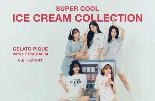 gelato pique(ジェラートピケ)、「LE SSERAFIM」が着こなす夏の新作「ICE CREAM COLLECTION」を公開!