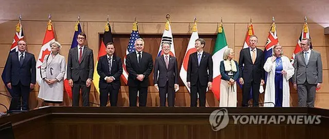 ＭＳＭＴ加盟国の駐韓大使ら（共同取材）＝（聯合ニュース）