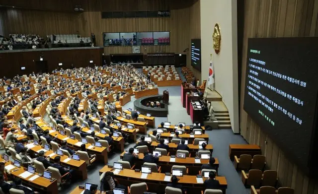 5日の国会本会議で内乱特検法、金建希夫人特検法、チェ上等兵特検法の3大特検法と検事懲戒法が上程されている