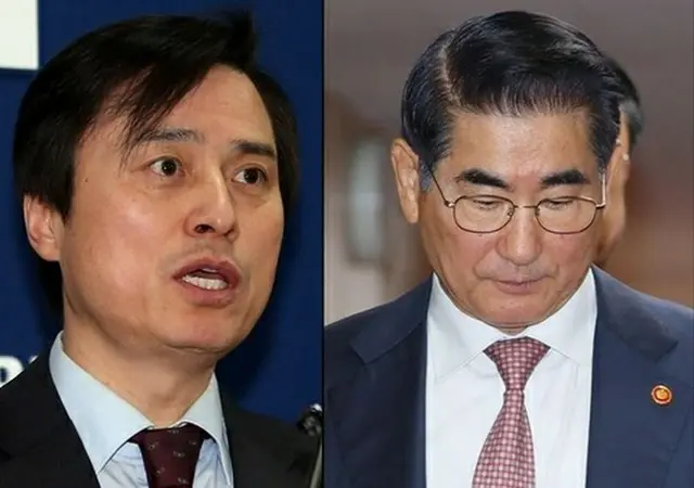 趙垠奭氏（左）と金龍顕氏＝（聯合ニュース）