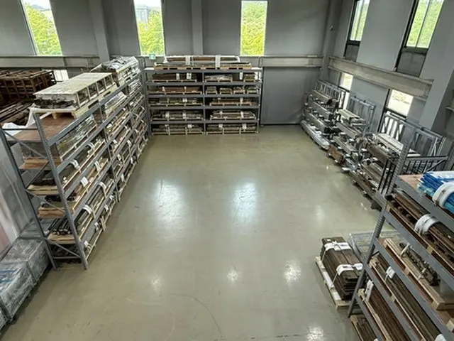 観月堂の部材が保管されている伝統建築修理技術振興財団（国家遺産庁提供）＝（聯合ニュース）≪転載・転用禁止≫