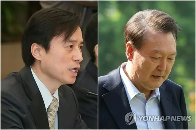 尹前大統領（右）と特別検察官の趙氏＝（聯合ニュース）