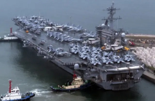 「尹元大統領が乗った米軍航空母艦」をドローンで撮影した中国人留学生、拘束＝韓国