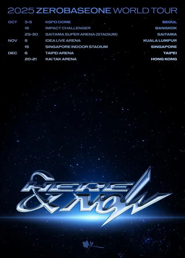 「2025 ZEROBASEONE WORLD TOUR [HERE & NOW]」 ティーザーポスター　©CJ ENM / WAKEONE / LAPONE ENTERTAINMENT