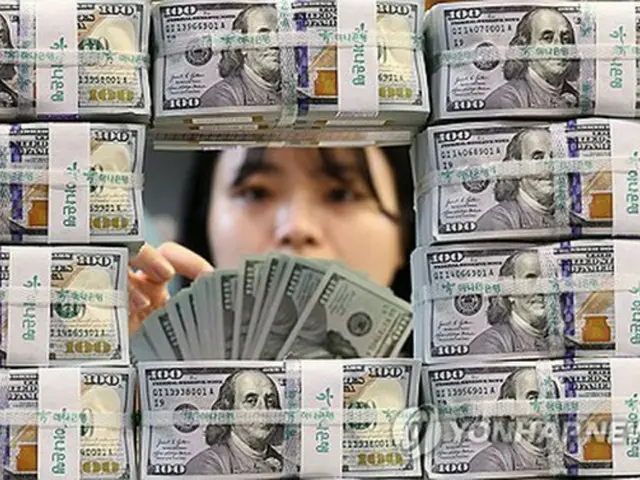 韓国の外貨準備高４１０２億ドル　米ドル安で５６億ドル増