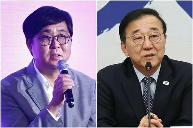 崔輝永氏（左）と金潤徳氏（資料写真）＝（聯合ニュース）