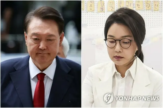尹前大統領（左）と金建希氏（資料写真）＝（聯合ニュース）