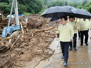 李大統領　集中豪雨の被災地を訪問