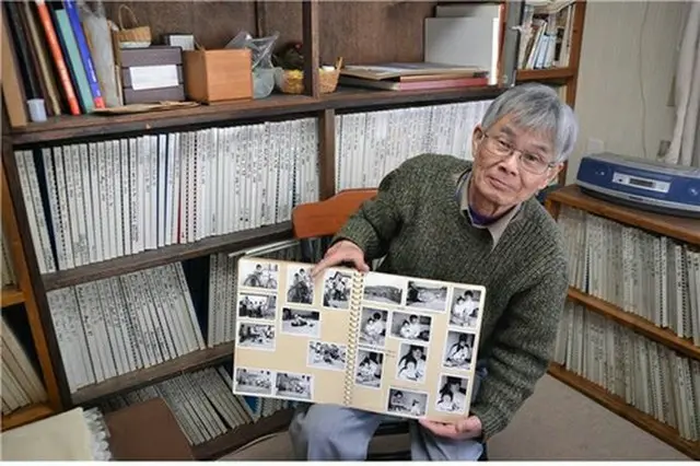 清渓川の周辺での奉仕活動について語る生前の野村さん（プルメ財団提供）＝（聯合ニュース）≪転載・転用禁止≫