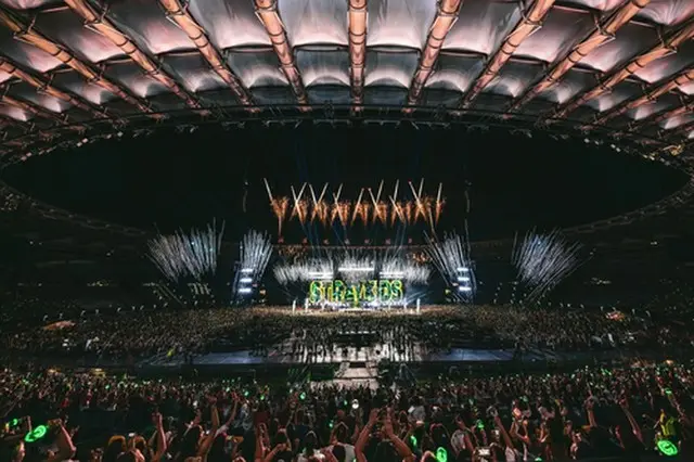 ワールドツアー「ｄｏｍｉｎＡＴＥ」を終えたＳｔｒａｙ　Ｋｉｄｓ（ＪＹＰエンターテインメント提供）＝（聯合ニュース）≪転載・転用禁止≫