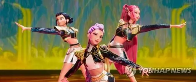 「ＫＰＯＰガールズ！デーモン・ハンターズ」に登場するガールズグループ、ＨＵＮＴＲ／Ｘ（ネットフリックス提供）＝（聯合ニュース）≪転載・転用禁止≫