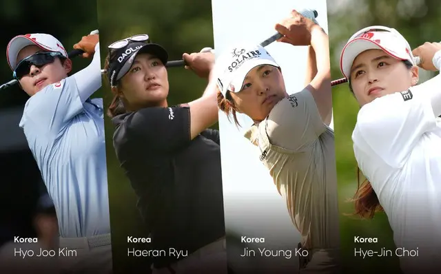 韓国チームのキム・ヒョージュ、ユ・ヘラン、コ・ジンヨン、チェ・ヘジン